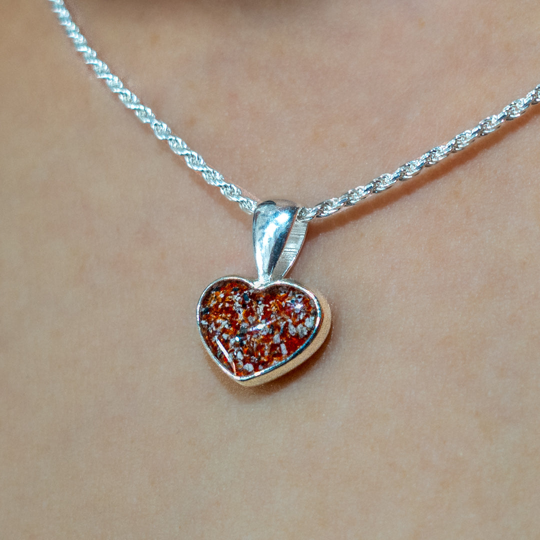 Ashes mini heart pendant