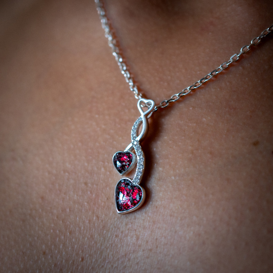 Ashes Necklace Entwined Hearts Pendant