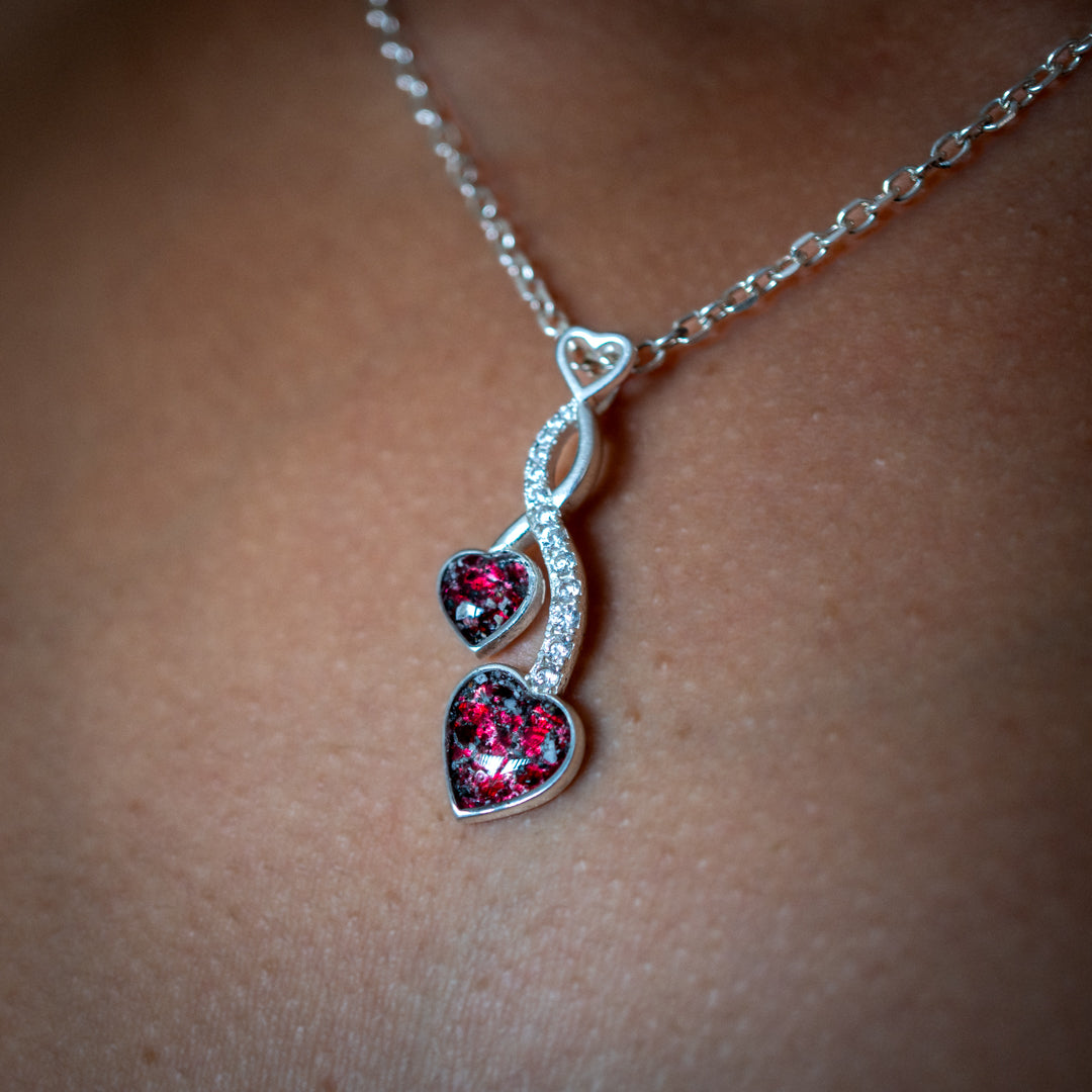 Ashes Necklace Entwined Hearts Pendant