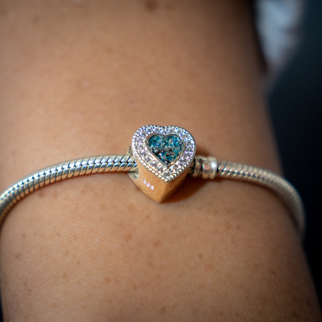 Ashes Silver Heart Charm