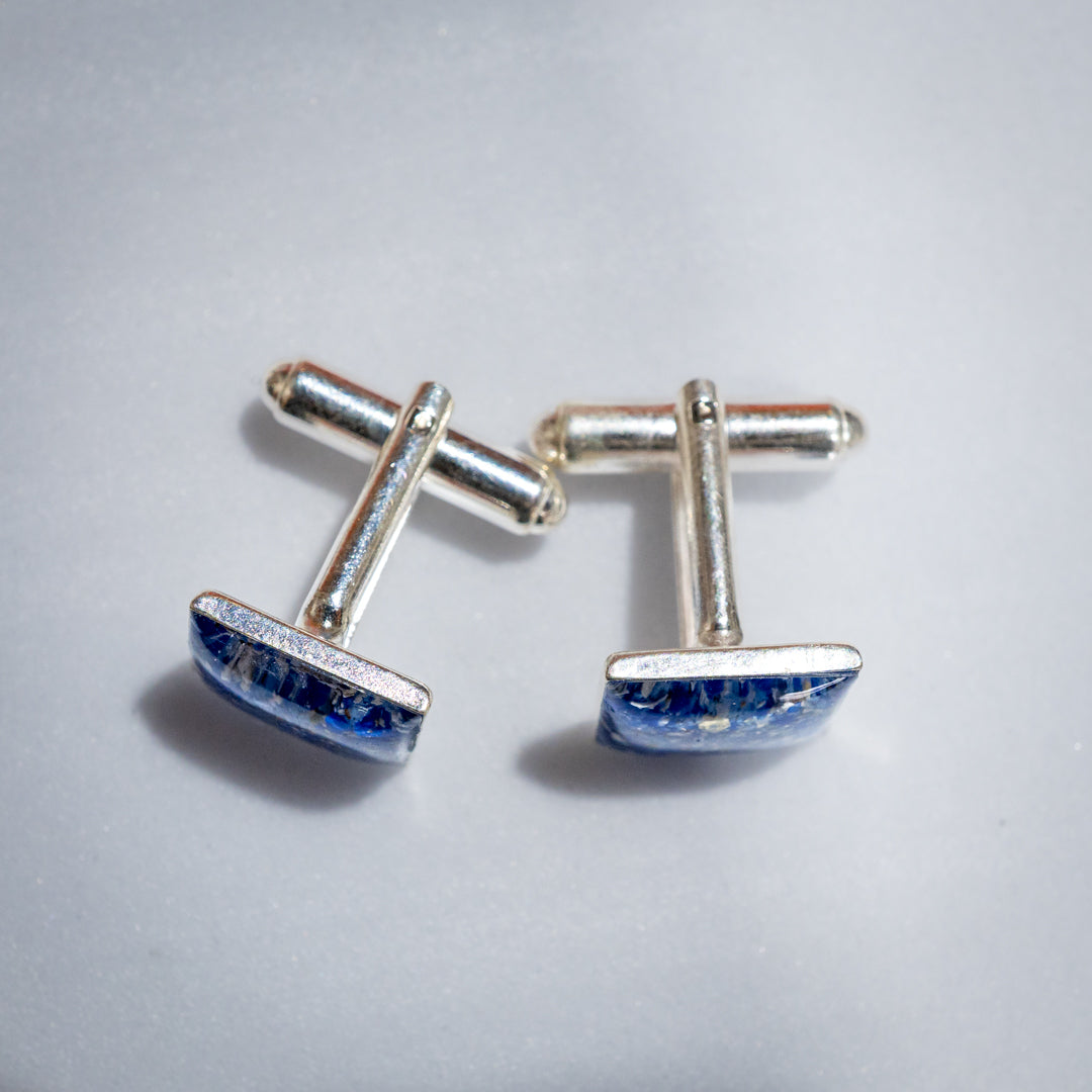 Ashes Square Cufflinks - Lapis Blue & Baby Blue