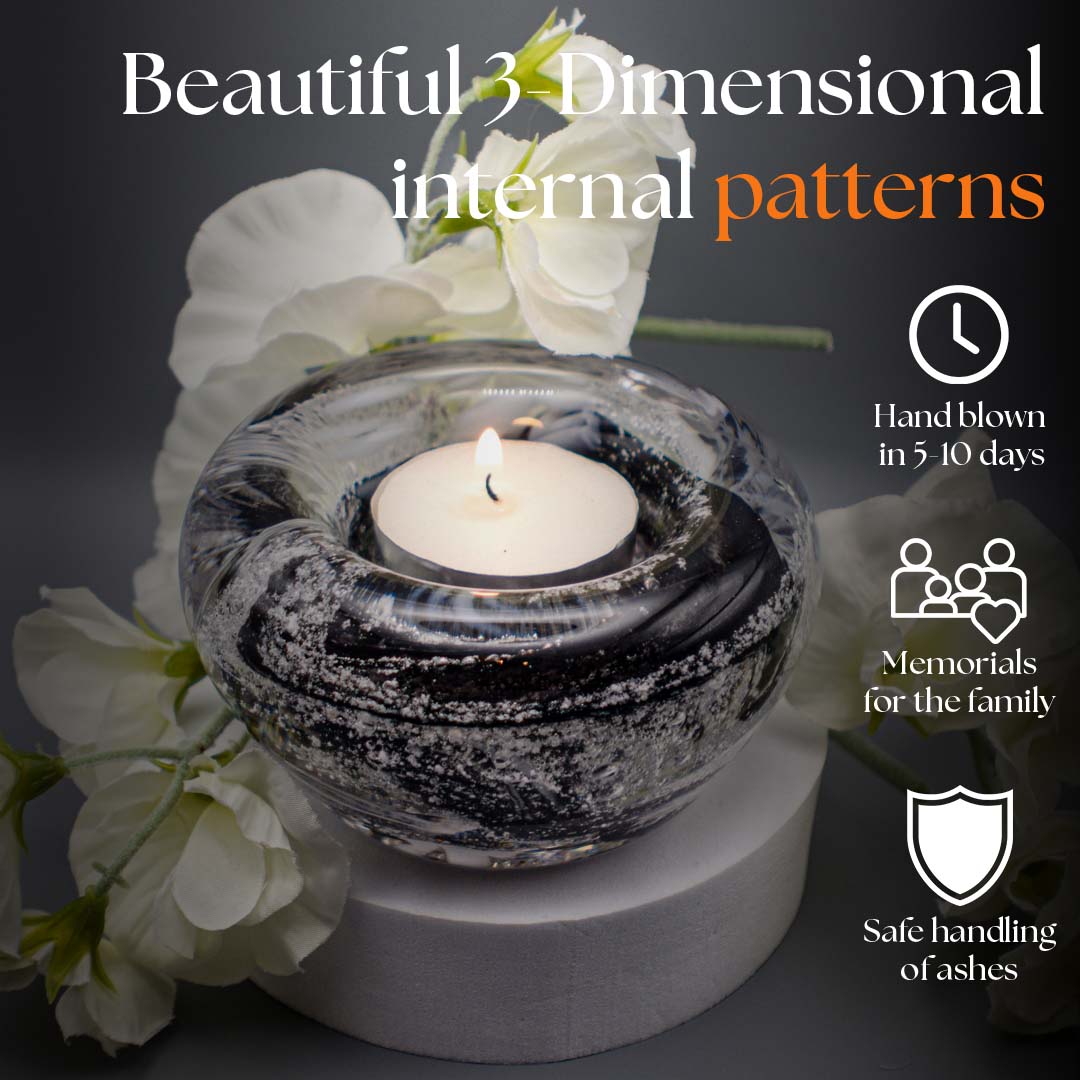 Ashes to Glass Candle holder - Black & White