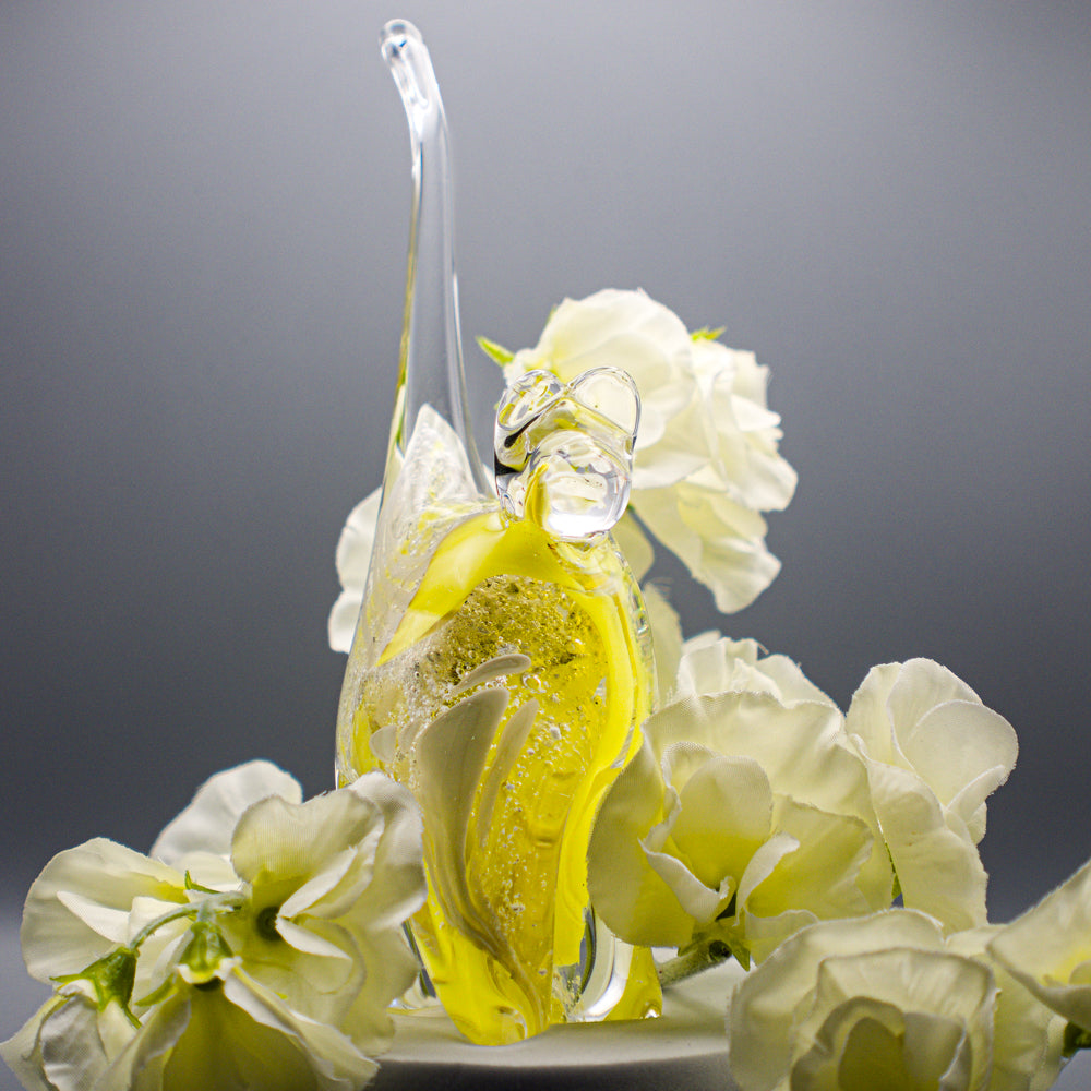 Ashes to Glass Cat - Lemon Yellow & Grey