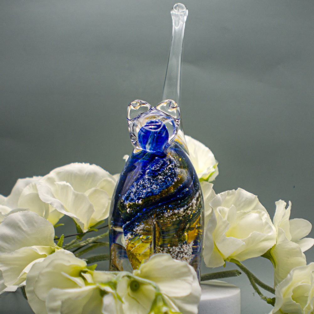 Ashes to Glass Cat - Royal Blue & Gold