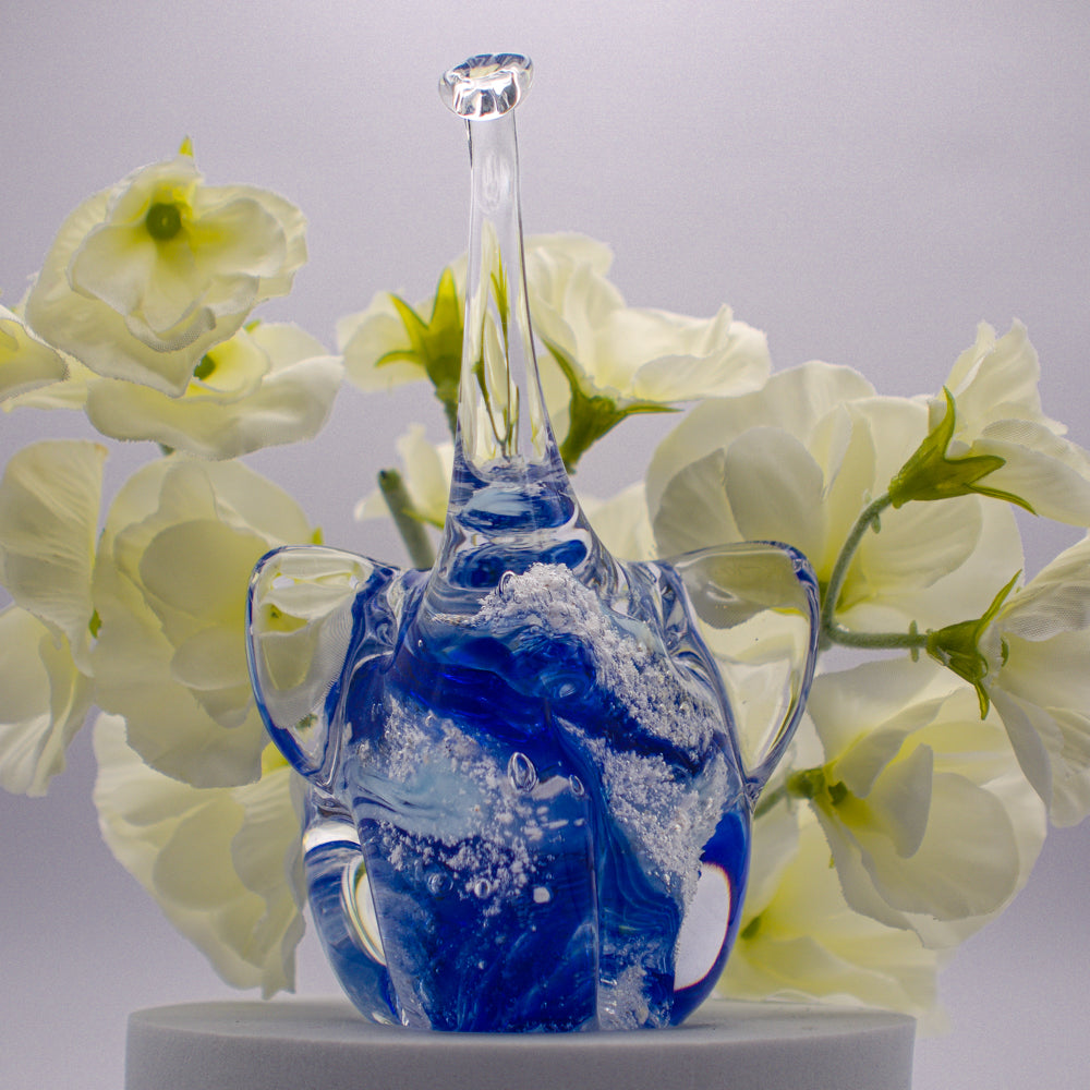 Ashes to Glass Elephant - Royal Blue & Baby Blue