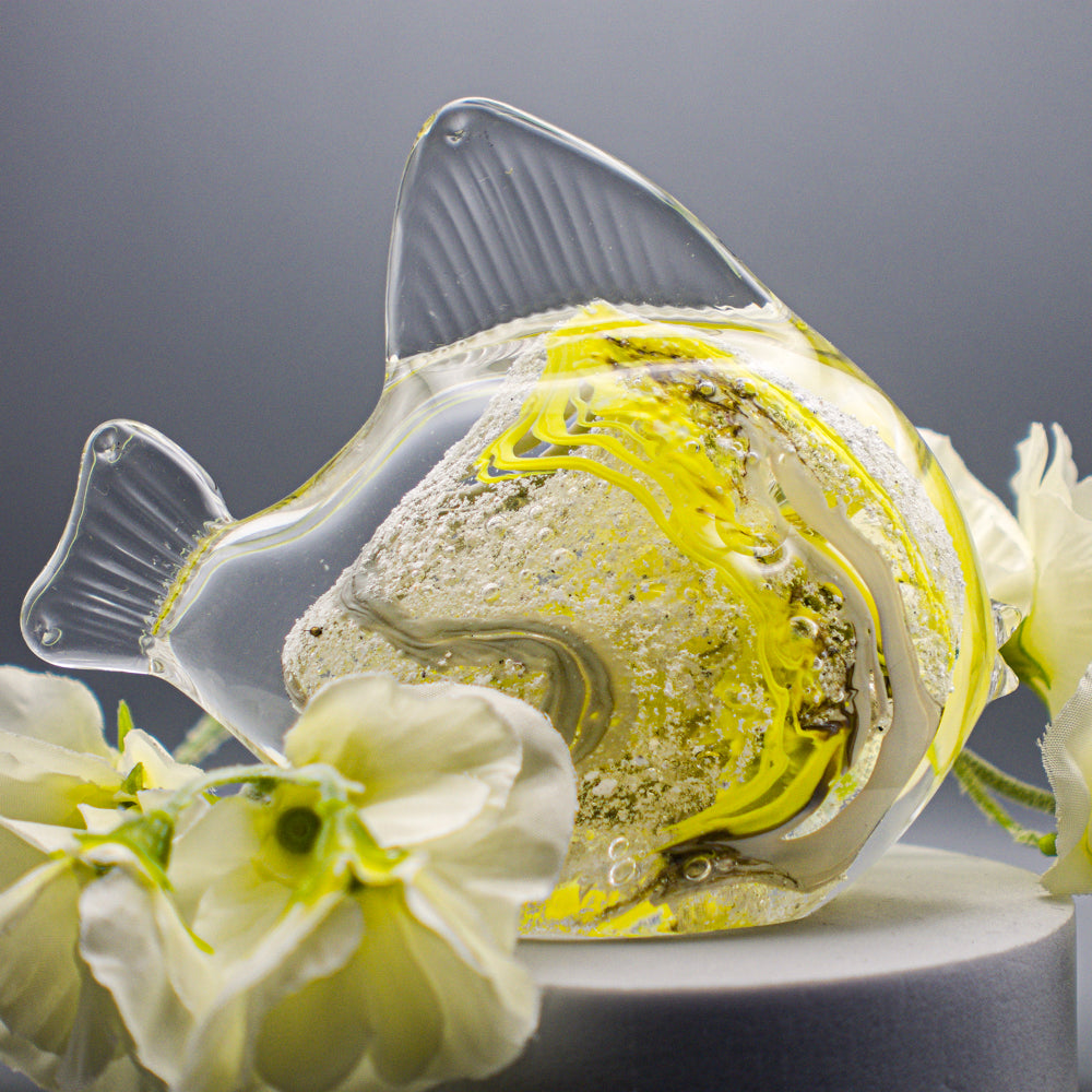 Ashes to Glass Fish - Lemon Yellow & Grey
