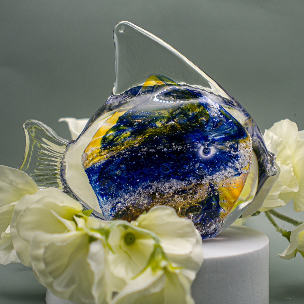 Ashes to Glass Fish - Royal Blue & Gold