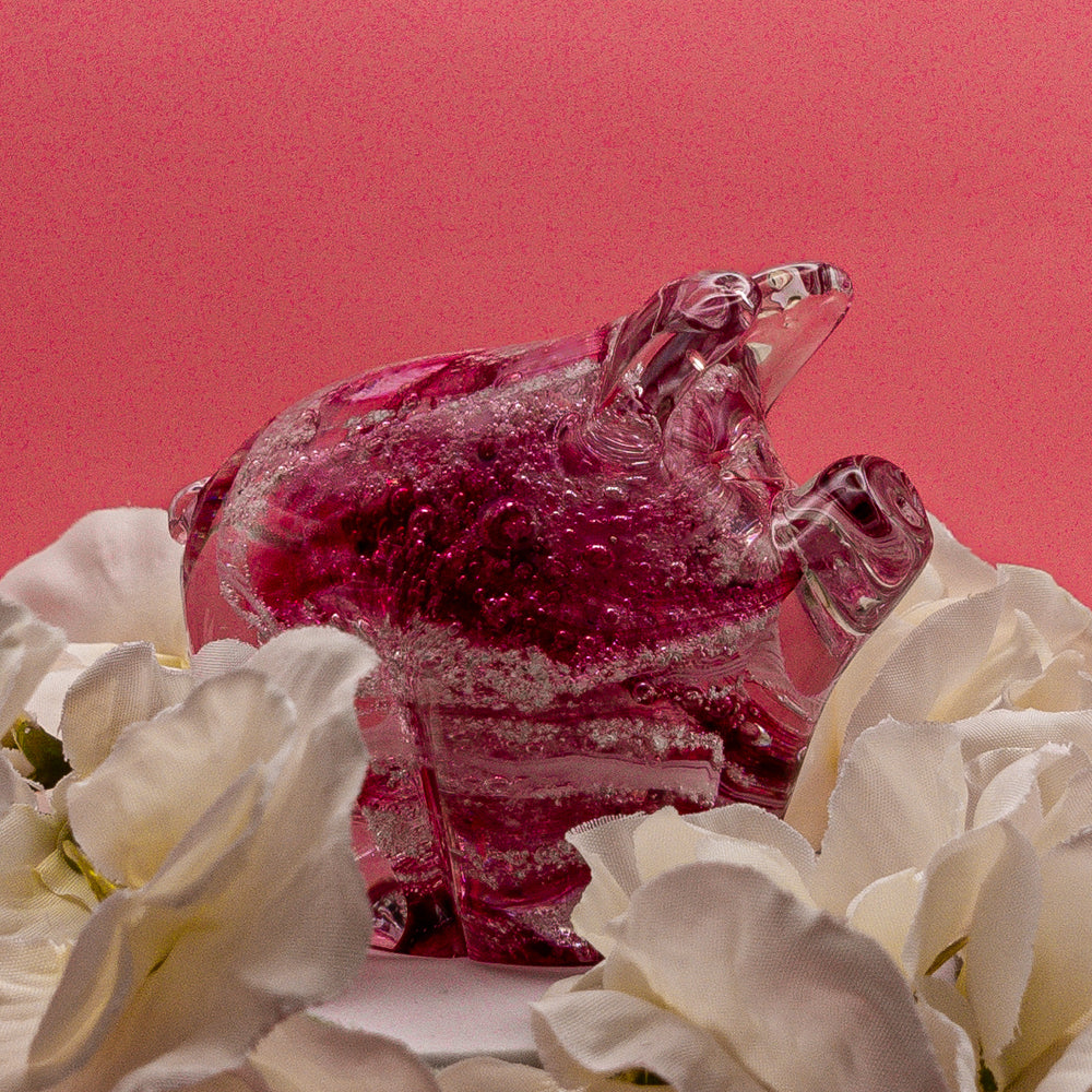 Ashes to Glass Pig - Ruby & Baby Pink