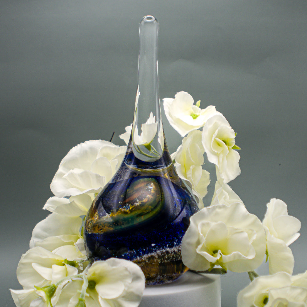 Ashes to Glass Ring Stand - Royal Blue & Gold