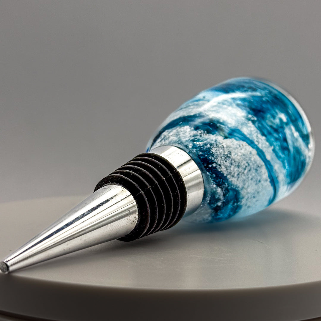 Ashes to glass wine bottle stopper