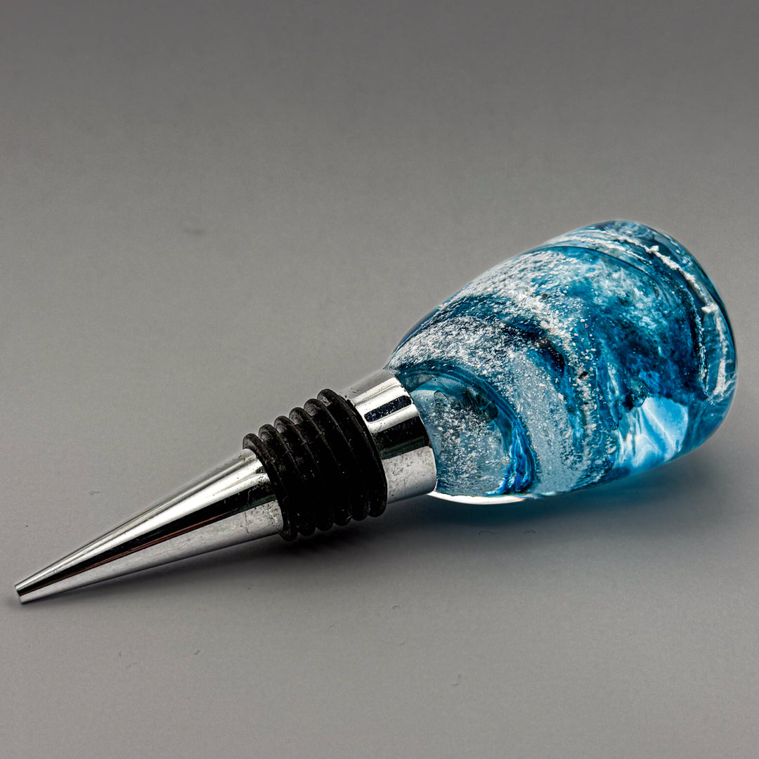 Ashes to glass wine bottle stopper
