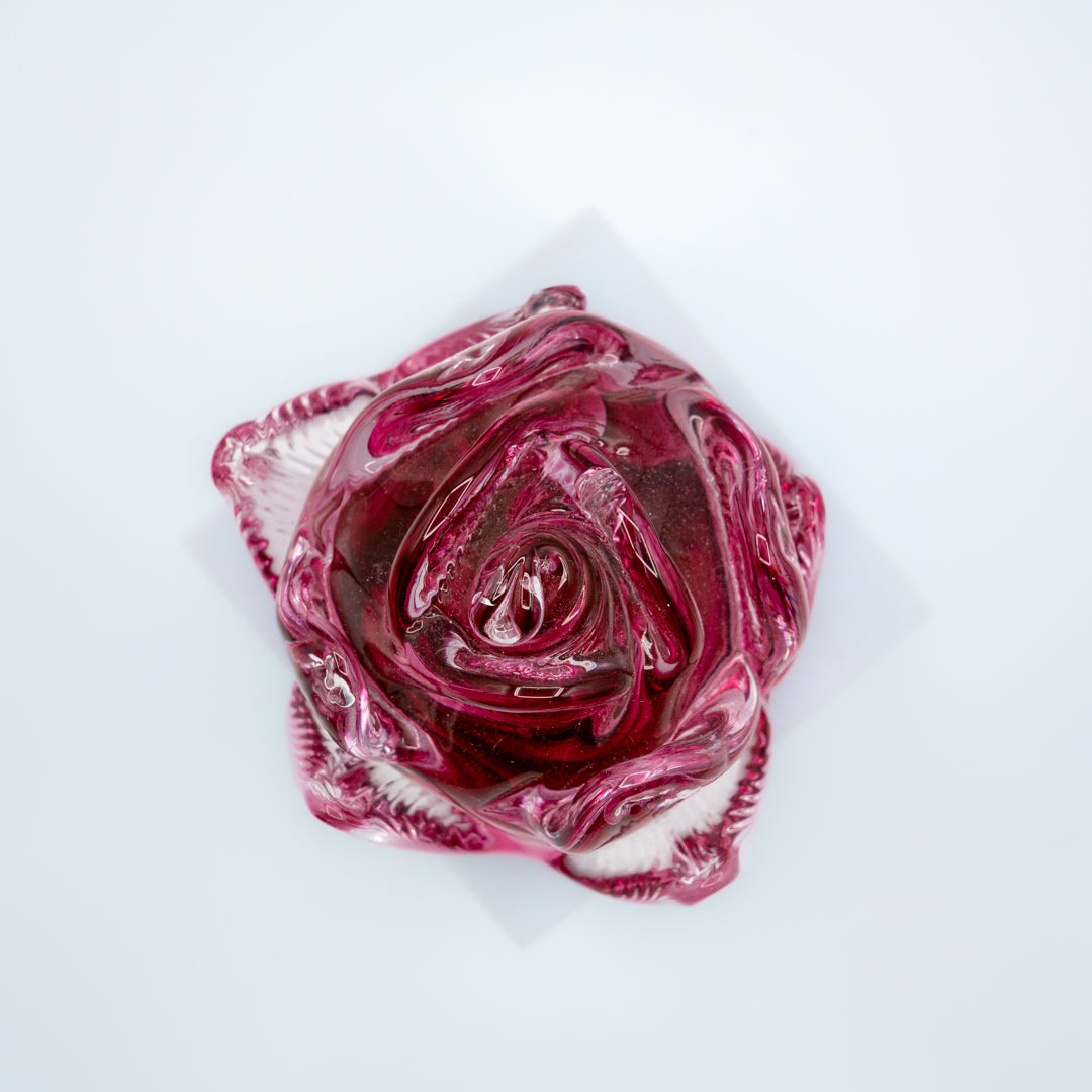 Glass Rose Head paperweight