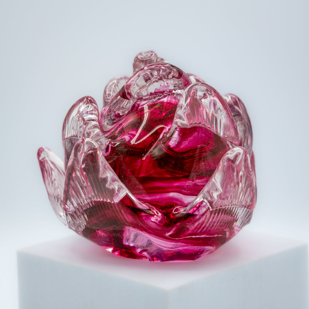 Glass Rose Head paperweight