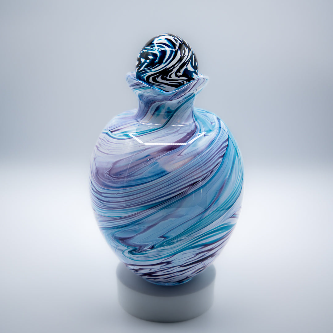 Glass Urn - Turquoise & Purple