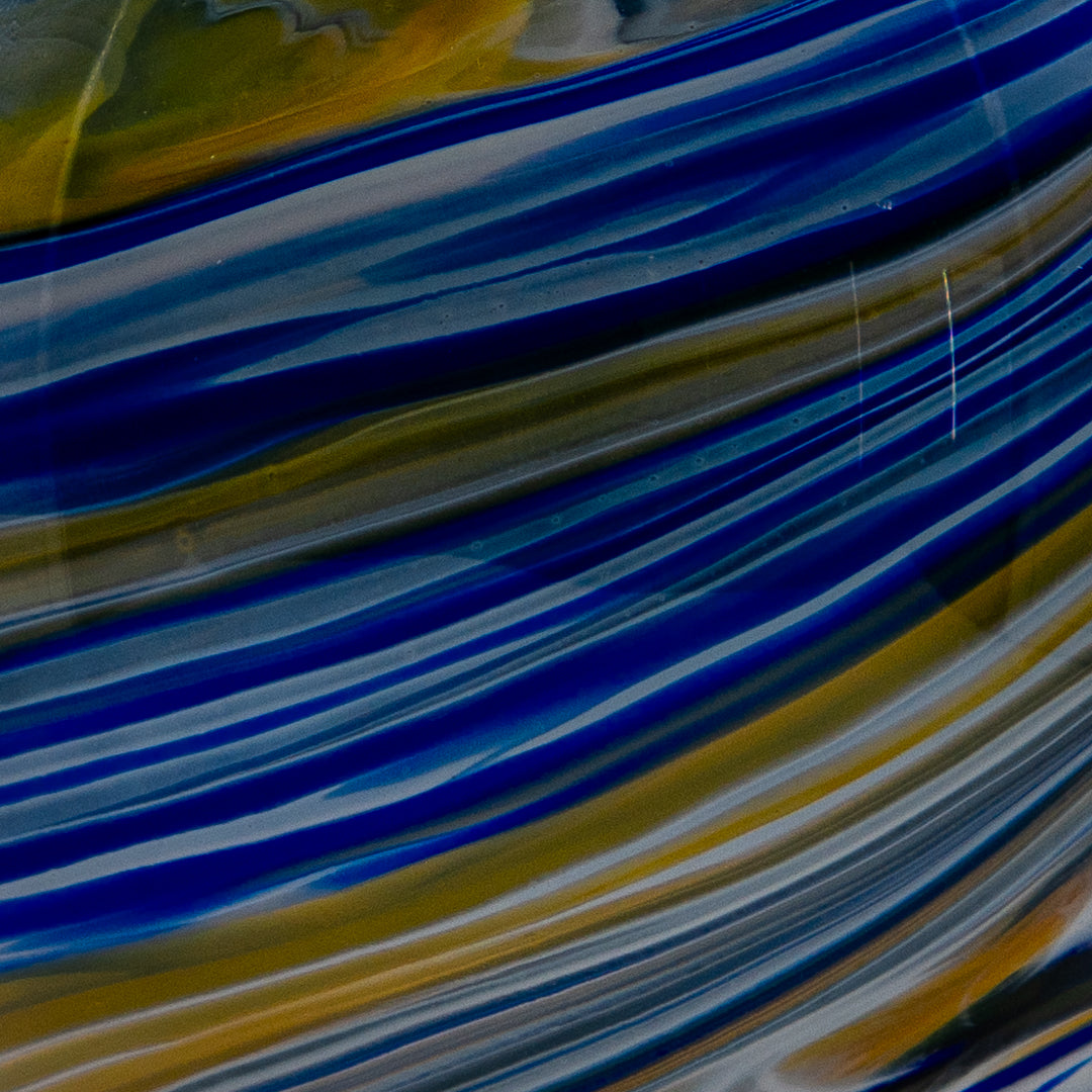 Glass Urn Colour - Royal Blue & Gold