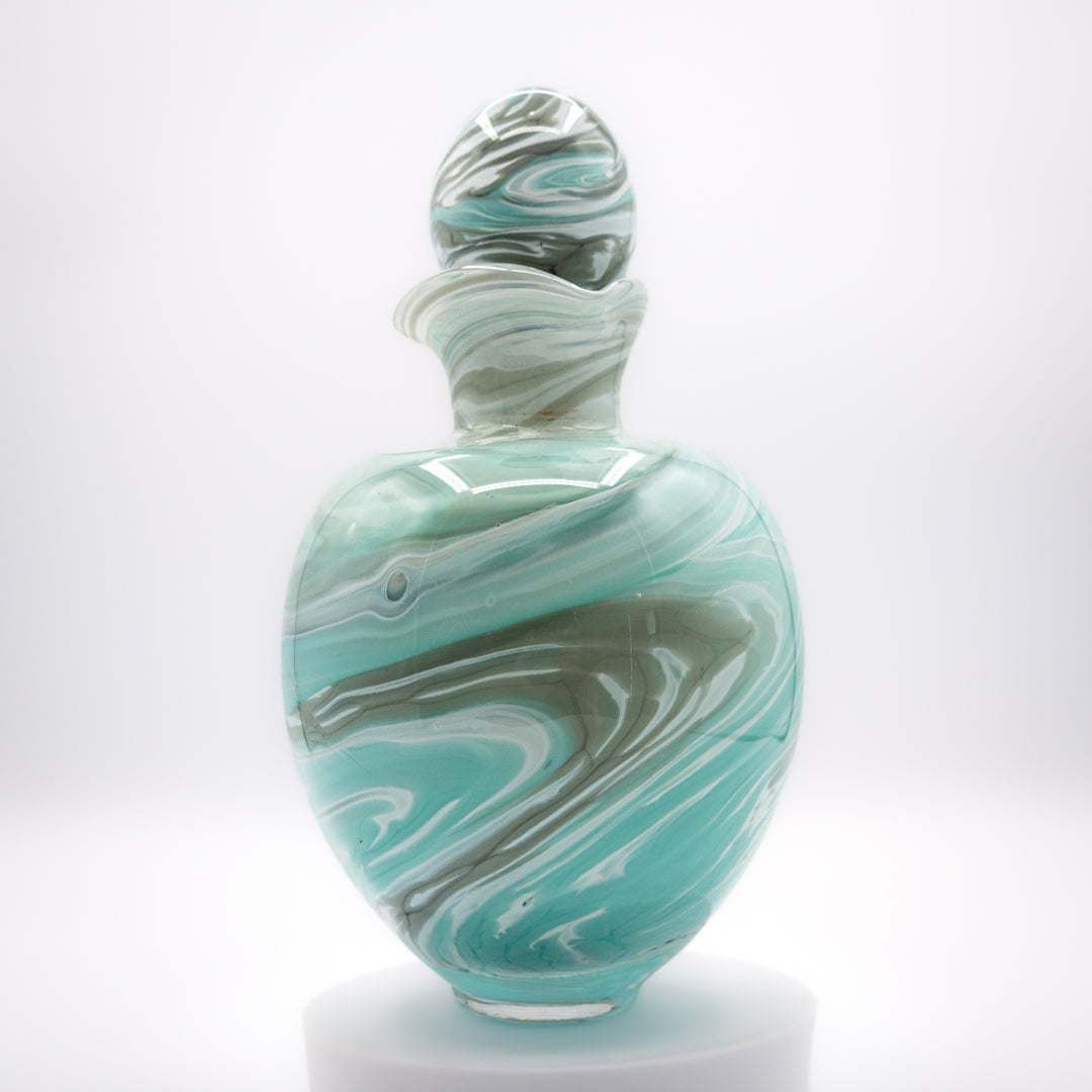 Glass Urn Small - Pigeon Grey & Celadon Green