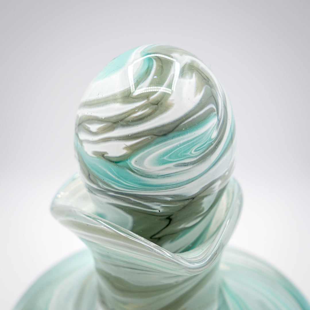 Glass Urn Small - Pigeon Grey & Celadon Green