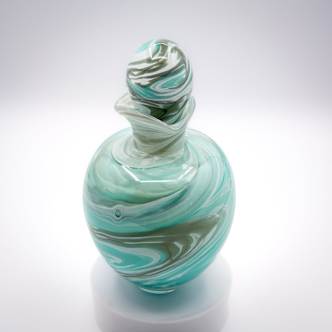Glass Urn Small - Pigeon Grey & Celadon Green