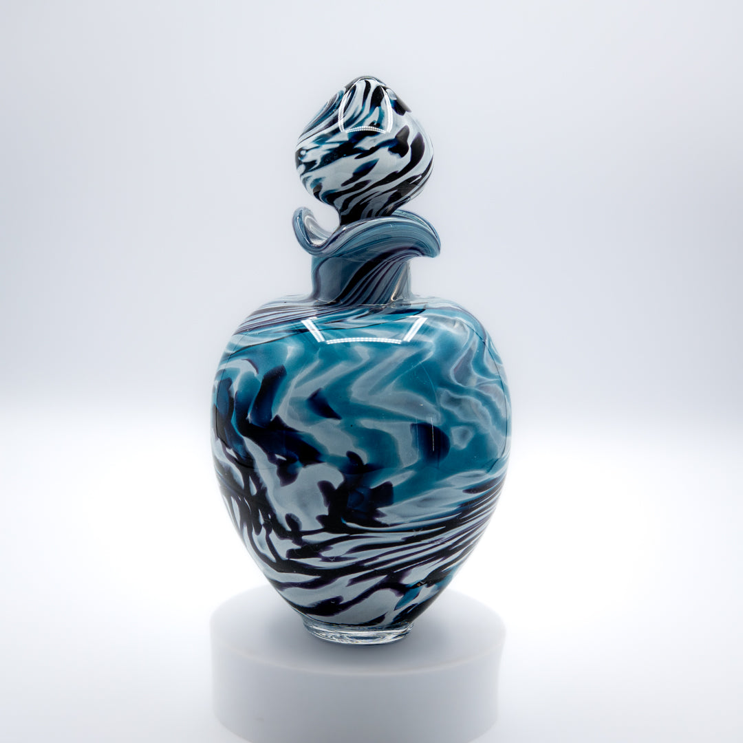Glass Urn Small - Turquoise & Purple