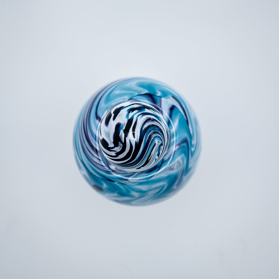 Glass Urn Small - Turquoise & Purple