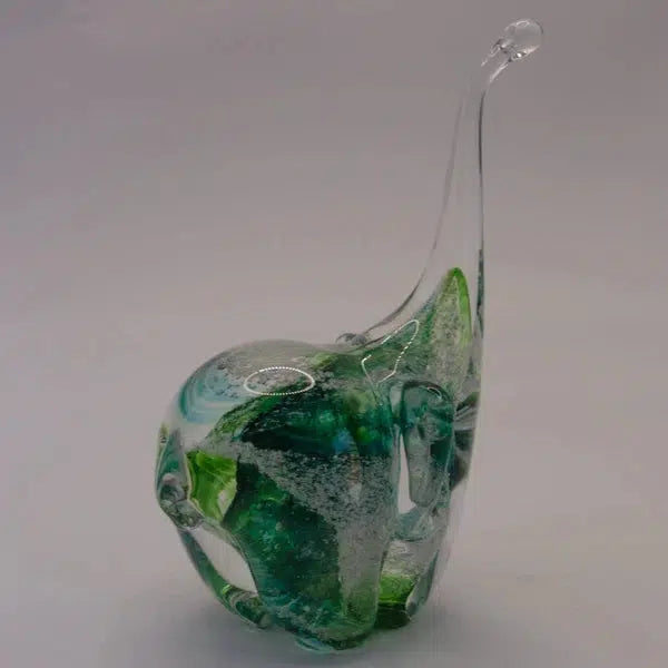 Ashes to Glass Elephant-Cremation Ashes Glass-Stuart Wiltshire Glass Outlet-Royal Blue & Baby Blue with Ashes-Stuart Wiltshire Glass Ltd