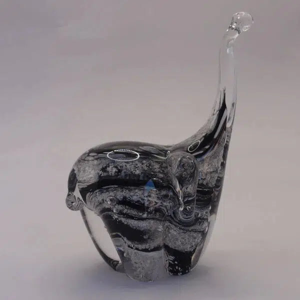 Ashes to Glass Elephant-Cremation Ashes Glass-Stuart Wiltshire Glass Outlet-Royal Blue & Baby Blue with Ashes-Stuart Wiltshire Glass Ltd