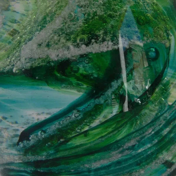 Ashes to Glass - Vortex - Single Stem Vase-Cremation Ashes Glass-Stuart Wiltshire Glass Outlet-Spring Greens with Ashes-Small 220mm Tall-Stuart Wiltshire Glass Ltd