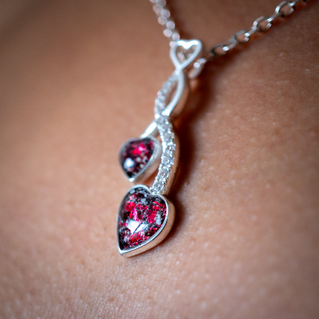Ashes Necklace Entwined Hearts Pendant
