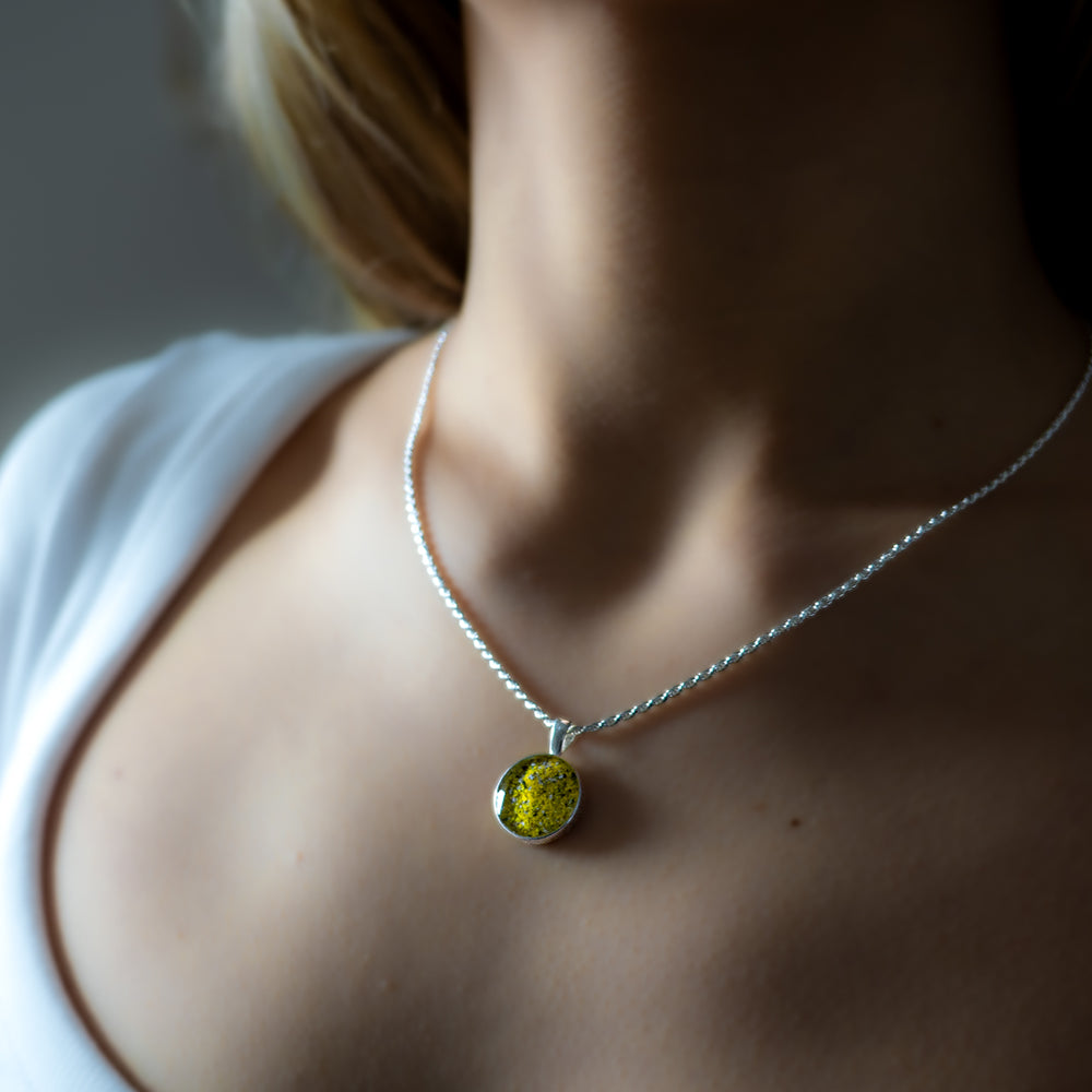 Ashes Round Pendant - Canary Yellow
