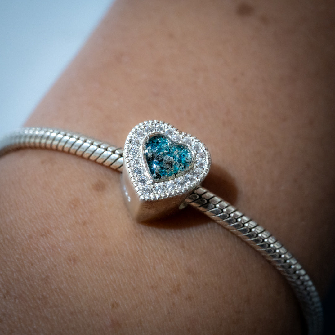 Ashes Silver Heart Charm