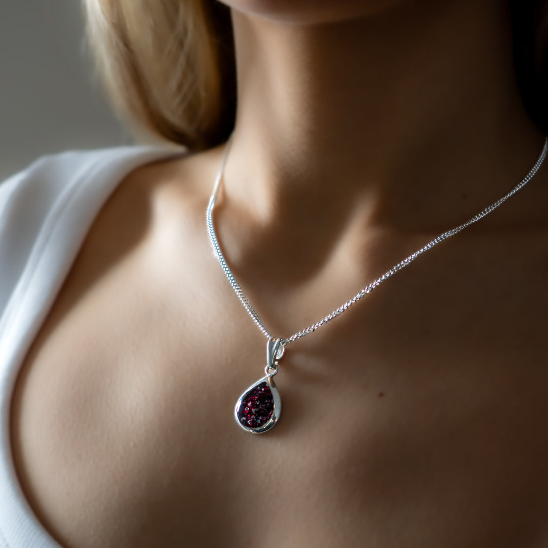 Ashes Tear Drop Pendant Ruby