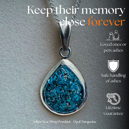 Ashes Tear Drop Pendant Ruby