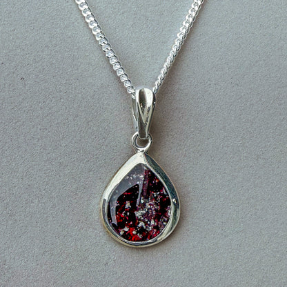 Ashes Tear Drop Pendant Ruby