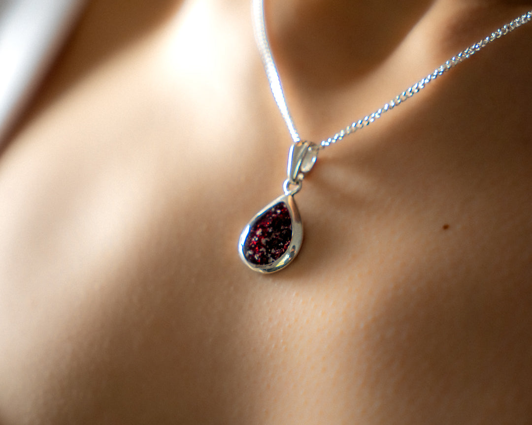Ashes Tear Drop Pendant Ruby