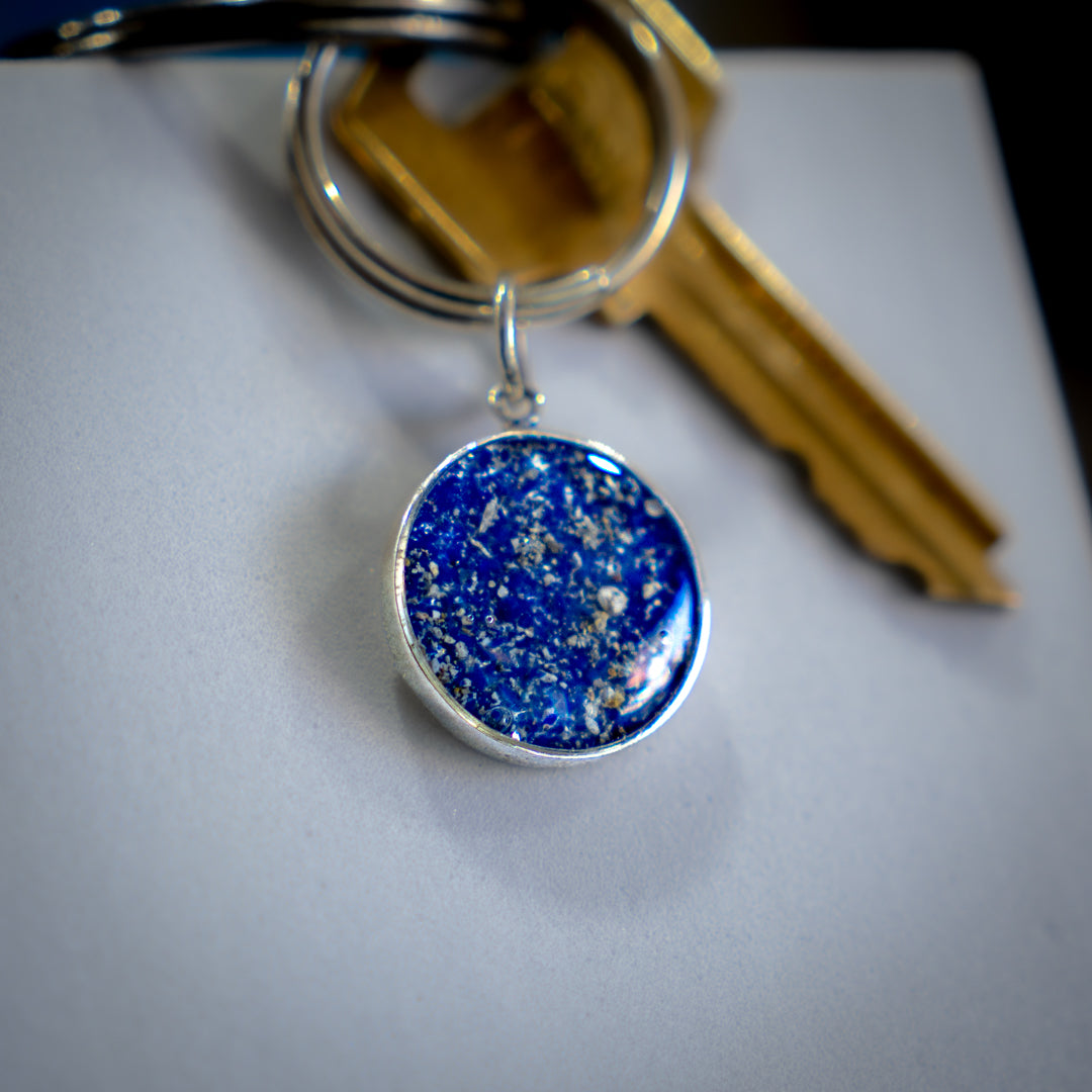 Ashes keyring round pendant
