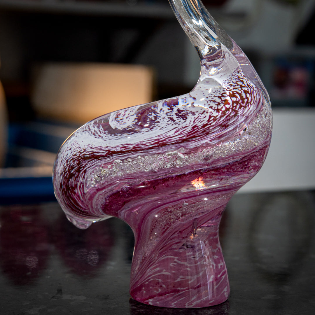 Ashes to Glass Flamingo Sculpture