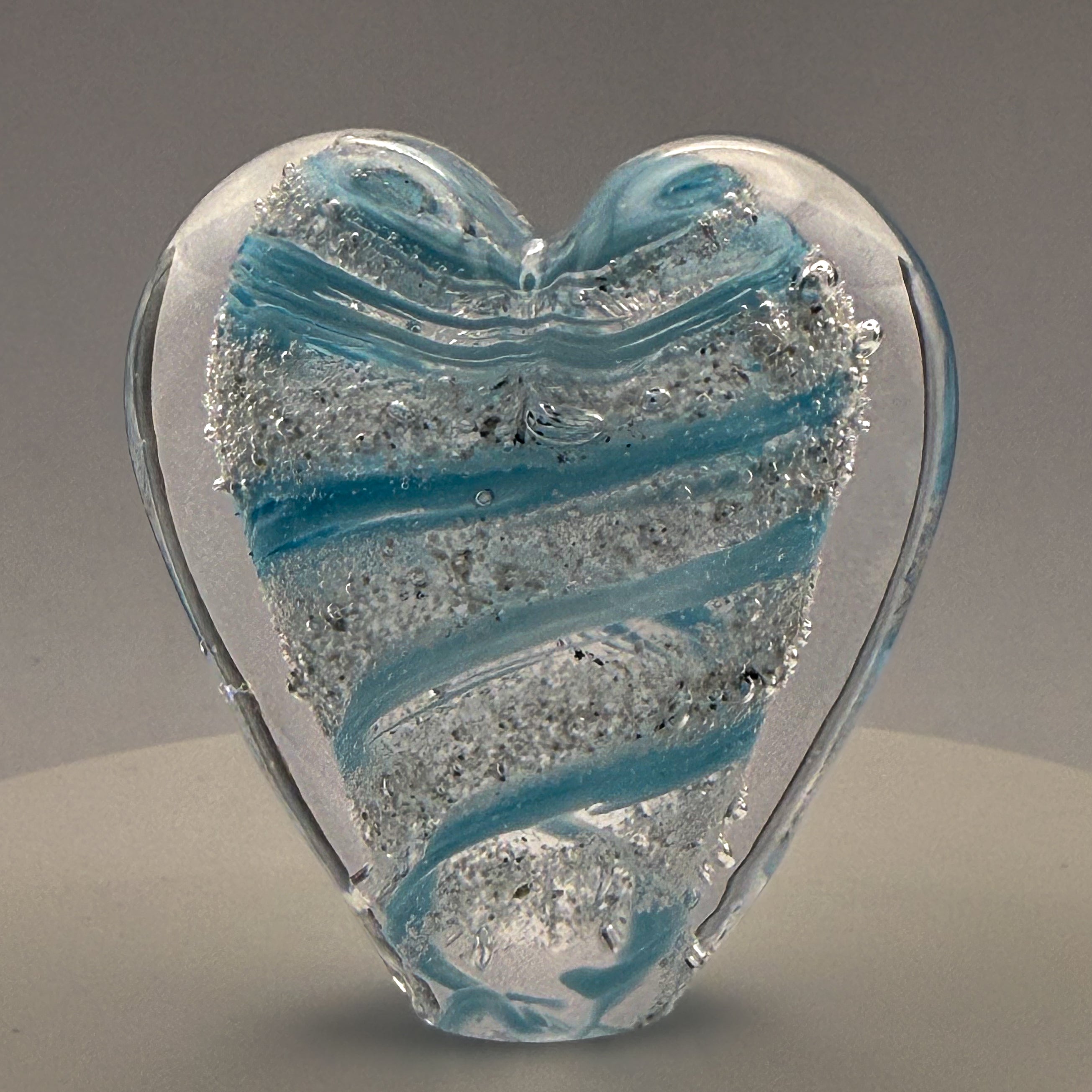 Ashes to Glass Mini Heart Ornament - Baby Blue