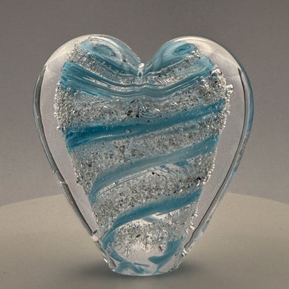 Ashes to Glass Mini Heart Ornament - Spring Greens