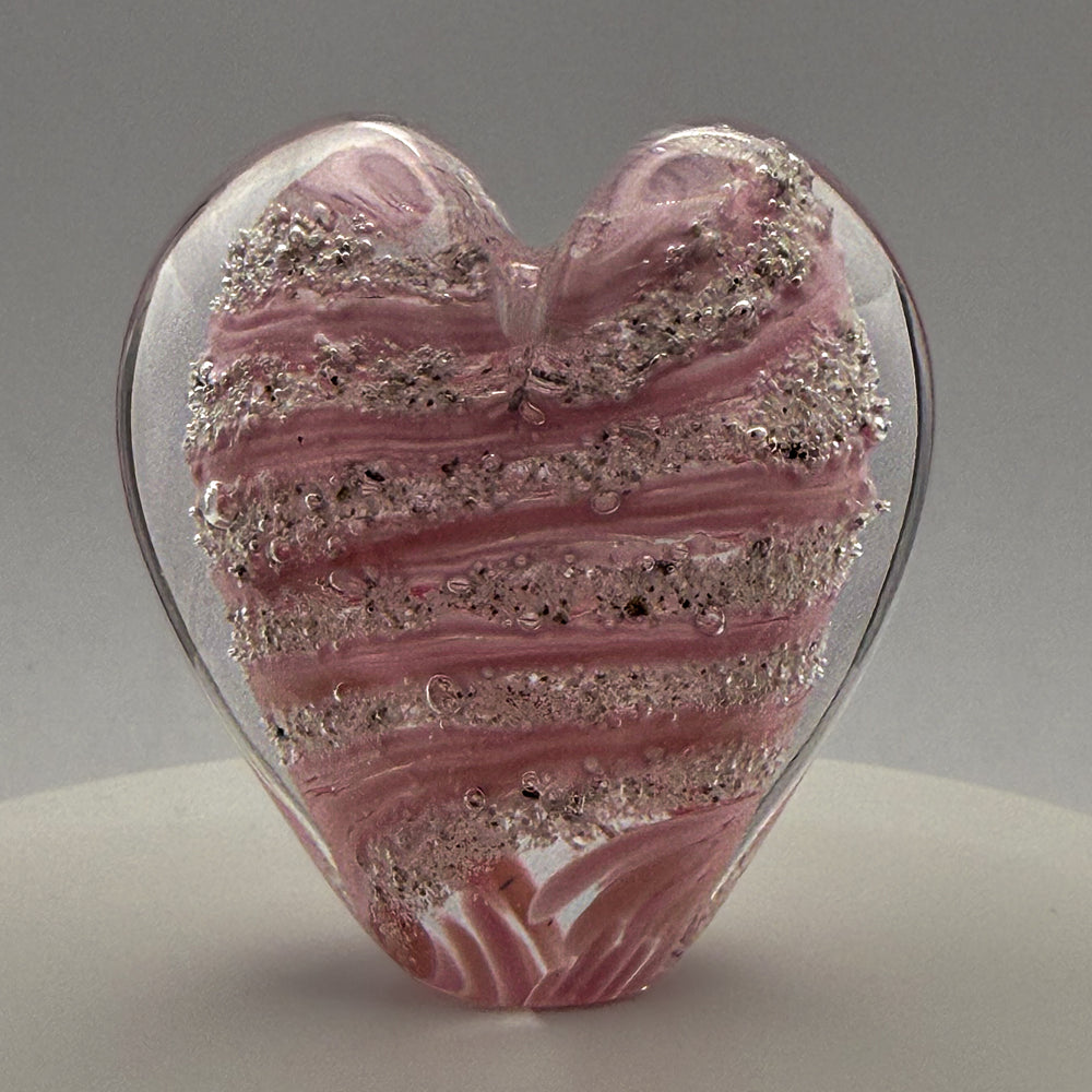Ashes to Glass Mini Heart Ornament - Baby Pink