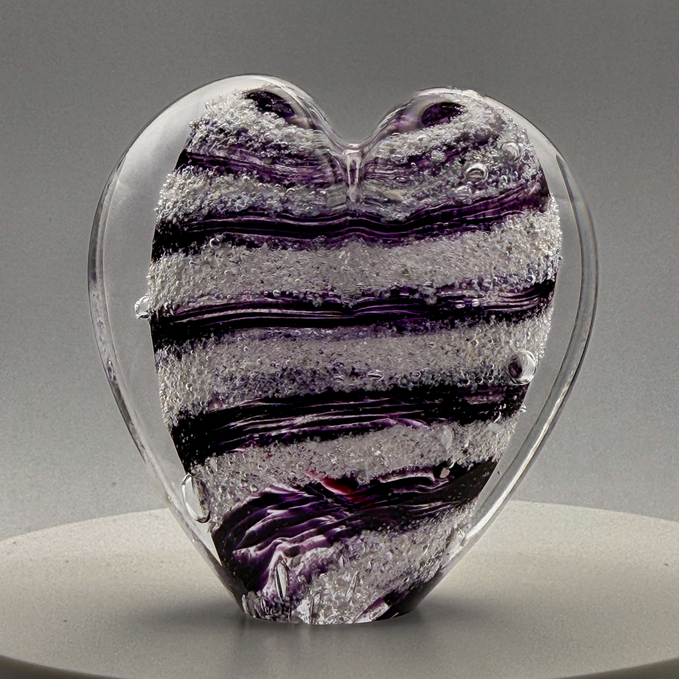 Ashes to Glass Mini Heart Ornament - Purple