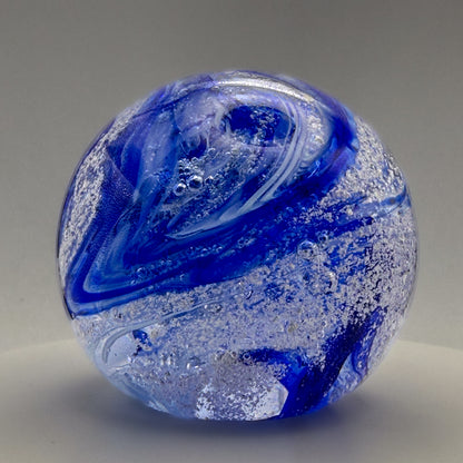 Ashes to Glass Mini Round Paperweight - Turquoise & Purple