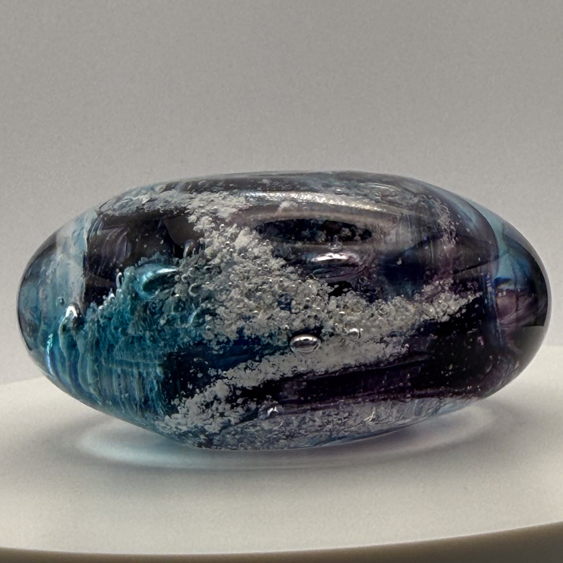 Ashes to Glass Pebble - Turquoise & Purple