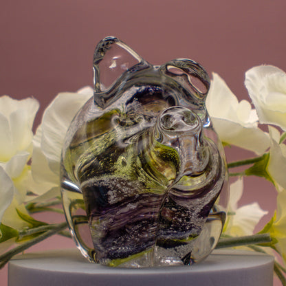 Ashes to Glass Pig - Royal Blue & Gold