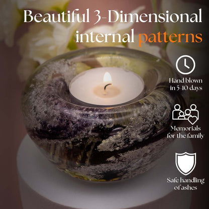 Ashes to Glass Candle Holder - Marbled 