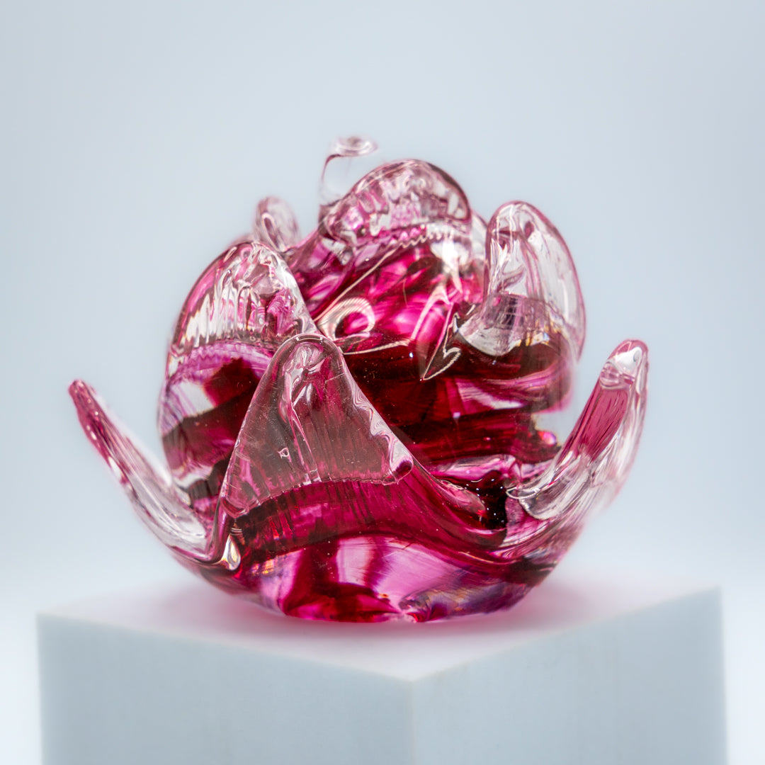 Glass Rose Head paperweight
