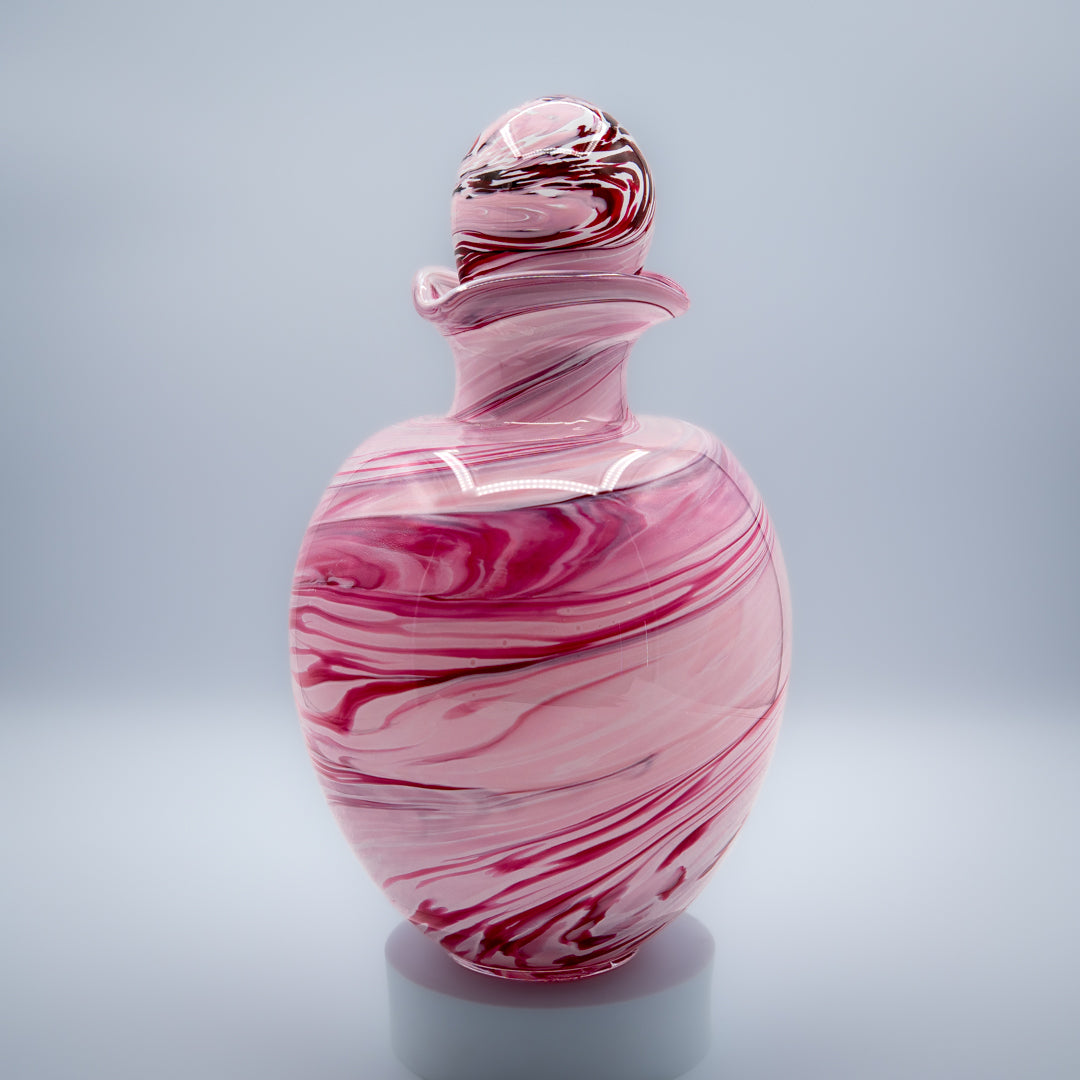 Glass Urn - Ruby & Baby Pink
