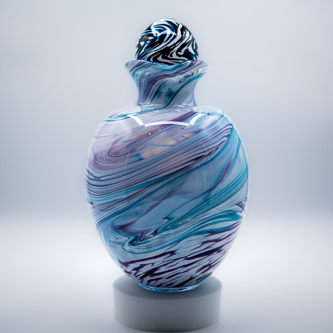 Glass Urn - Turquoise & Purple