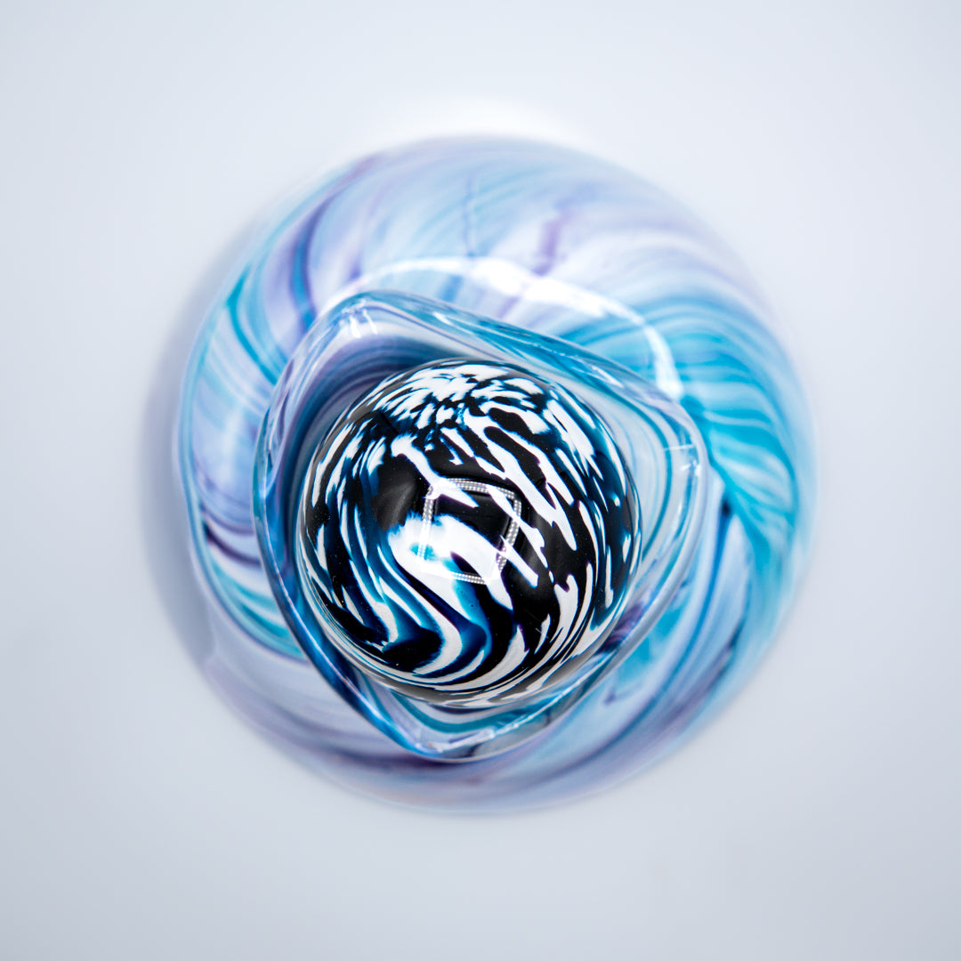 Glass Urn - Turquoise & Purple