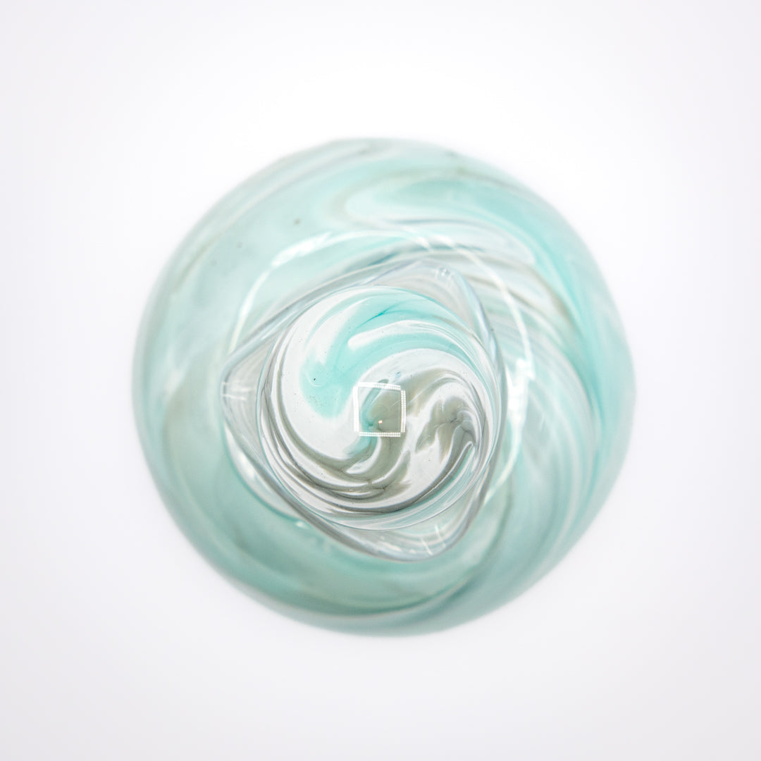 Glass Urn Small - Pigeon Grey & Celadon Green