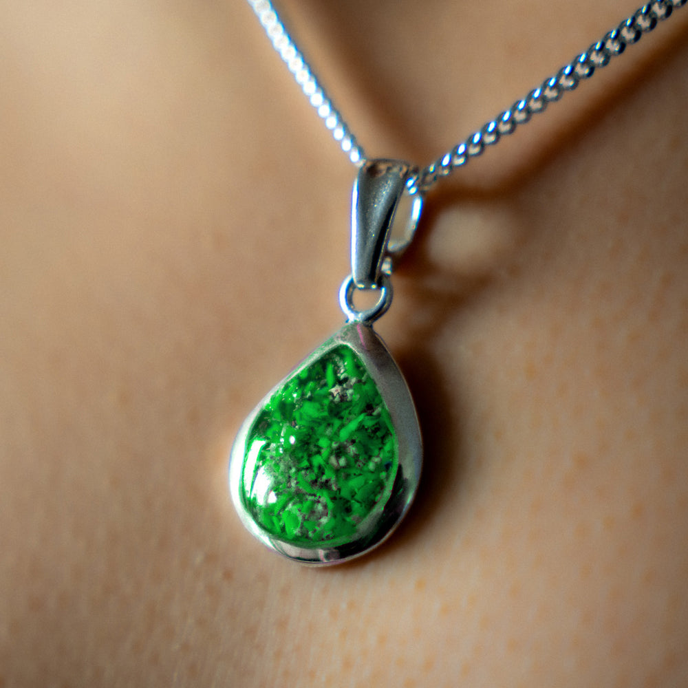 Ashes Tear Drop Pendant Spring Greens